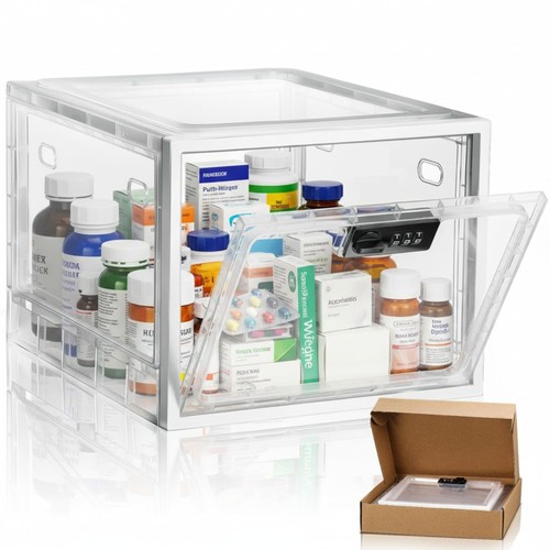 Medicine lock box 9x9 3x7 - medicine, 11.9x9.3x7.6
