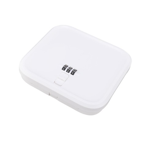 White medication lock box with - white,